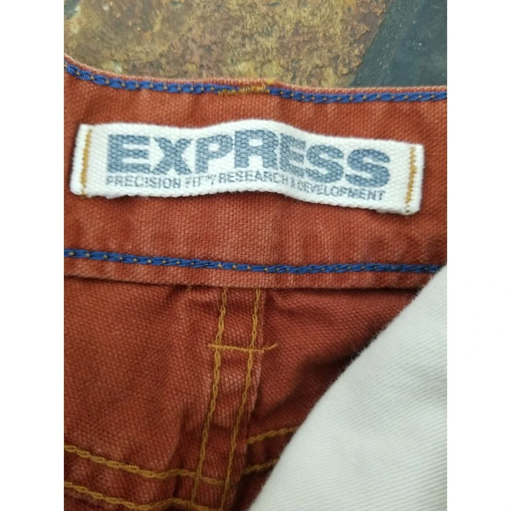 Men's Express Precision Fit Brown Cotton‎ Straight Leg Pants Size 30W 30L
